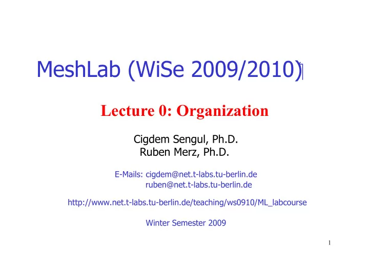 meshlab wise 2009 2010