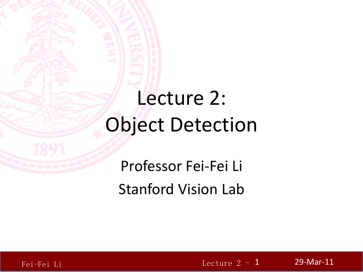 lecture 2 object detection