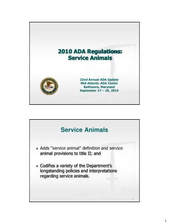 Service Animals  Adds service animal definition and service  animal provisions to title