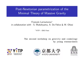 Post-Newtonian parametrization of the  Minimal Theory of Massive Gravity Franois Larrouturou