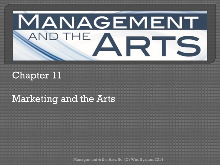 chapter 11 marketing and the arts