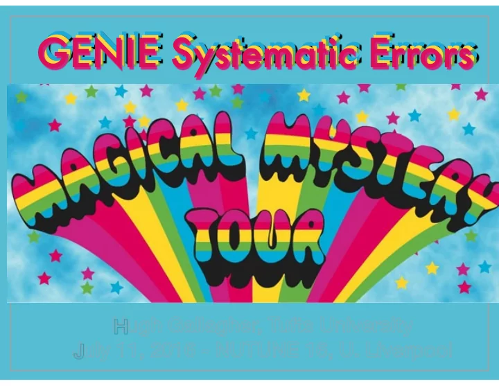 genie systematic errors genie systematic errors genie
