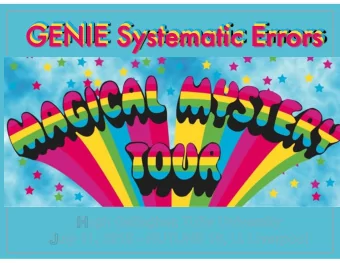 GENIE Systematic Errors  GENIE Systematic Errors  GENIE Systematic Errors  Hugh Gallagher, Tufts