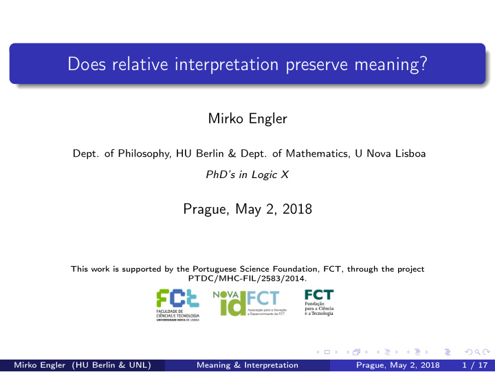 does relative interpretation preserve meaning
