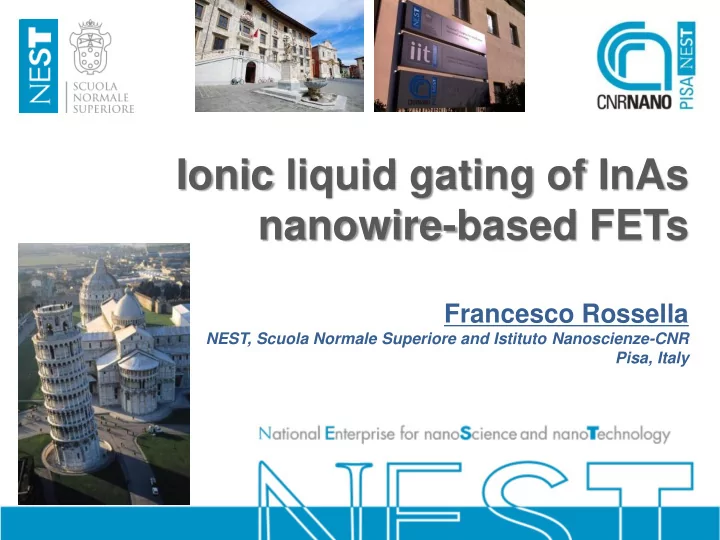 ionic liquid gating of inas nanowire based fets