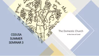 SUMMER  SEMINAR 3  We are here to pray together, share ideas and  wisdom and have a