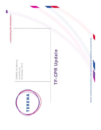 TF CPR Update  TF-CPR Update  TERENA GA Meeting  20 October 2010  Luxembourg  b  L  2 0 1 0  task