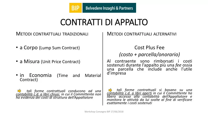 contratti di i appalto