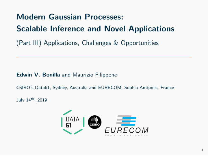 modern gaussian processes scalable inference and novel