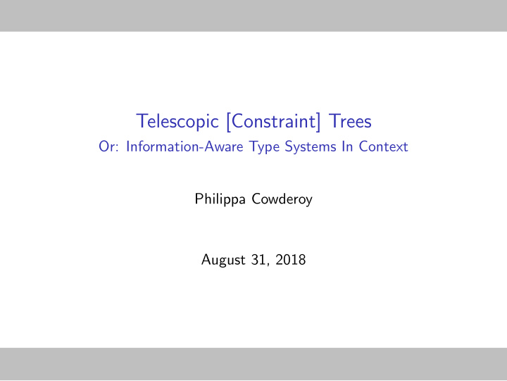 telescopic constraint trees