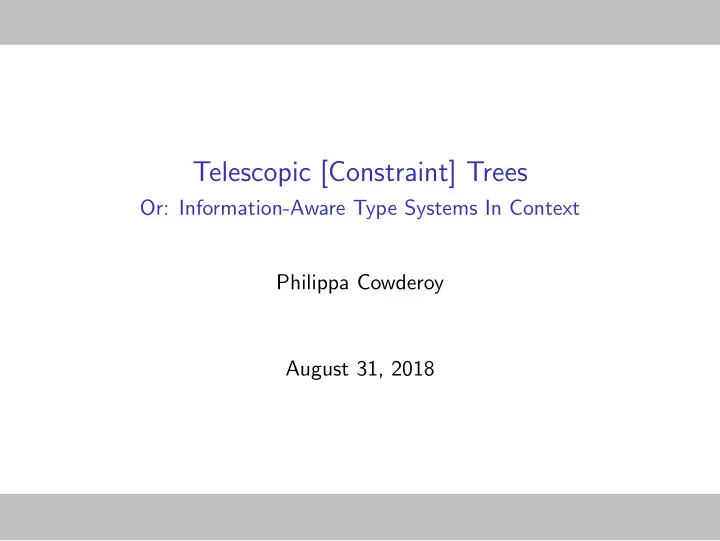 telescopic constraint trees