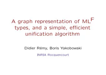 A graph representation of MLF  types, and a simple, efficient  unification algorithm  Didier R