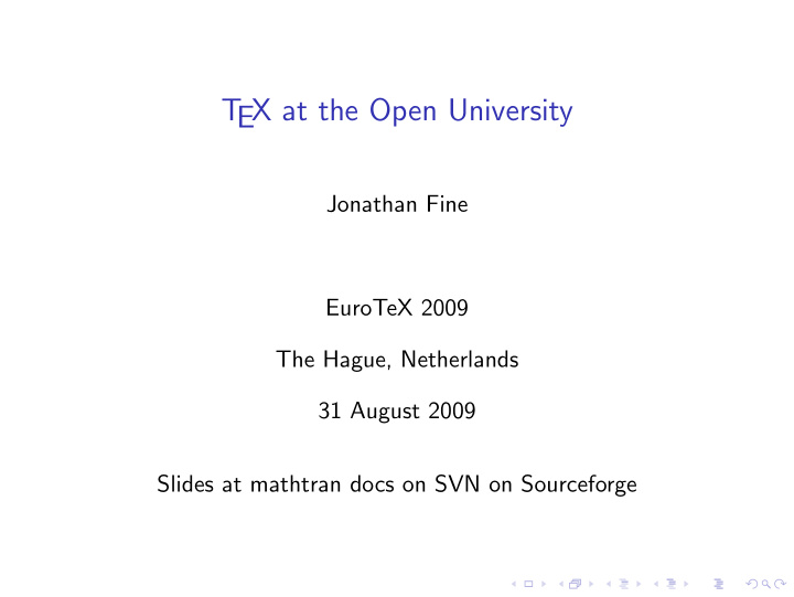 t ex at the open university