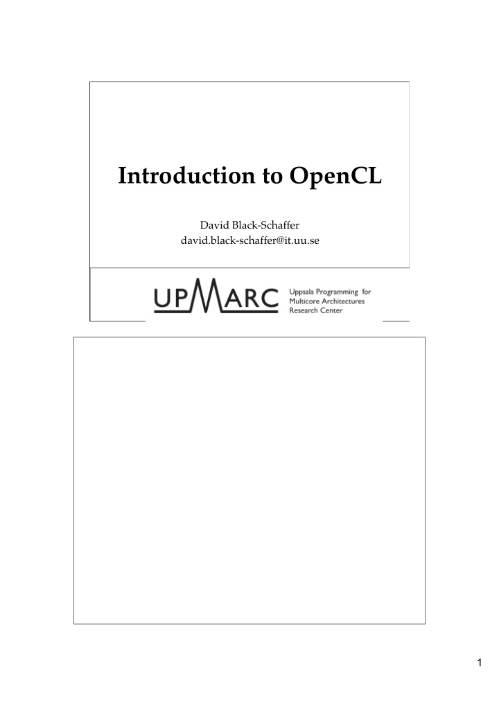 introduction to opencl