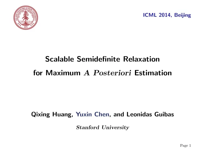 scalable semidefinite relaxation for maximum a posteriori