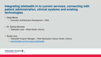 patient administration, clinical systems and existing  technologies  Greg Moran  Innovation