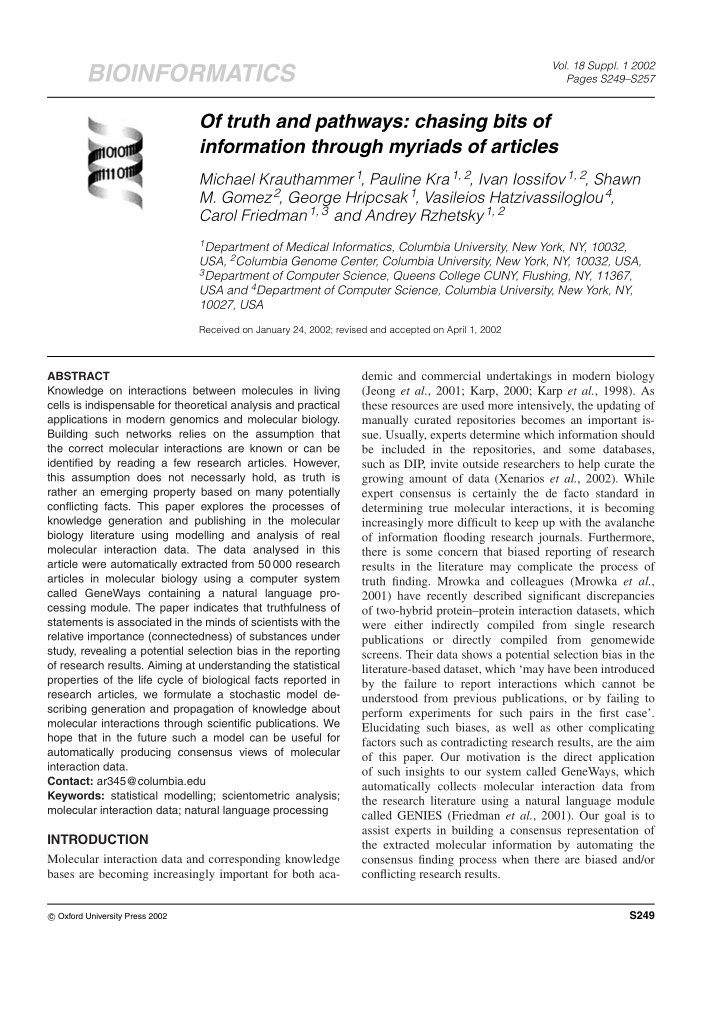 bioinformatics