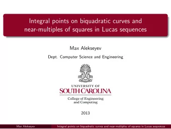 Integral points on biquadratic curves and  near-multiples of squares in Lucas sequences  Max