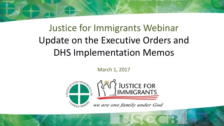 update on the executive orders and