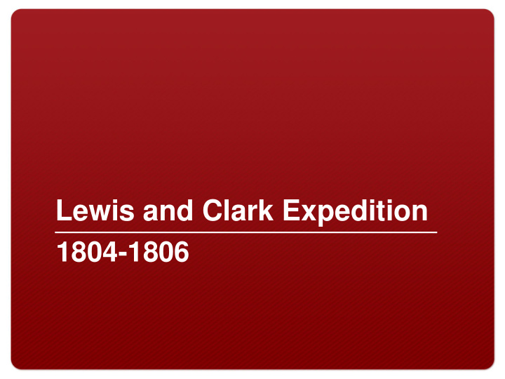 lewis and clark expedition