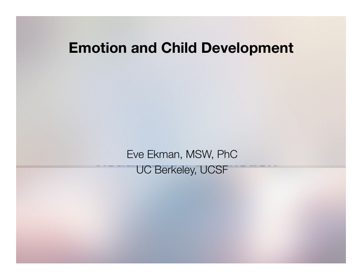 emotion and child development