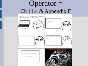 Operator =  Ch 11.4 &amp; Appendix F  Announcements  Midterm 1 scores on moodle now  - has +6 point