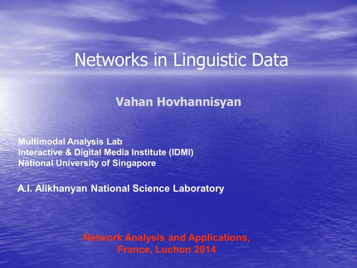 networks in linguistic data