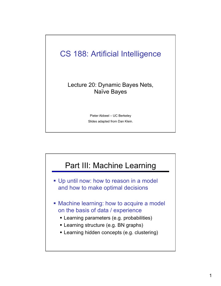 cs 188 artificial intelligence