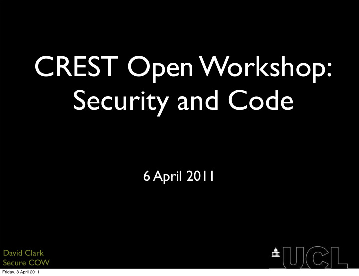 crest open workshop security and code