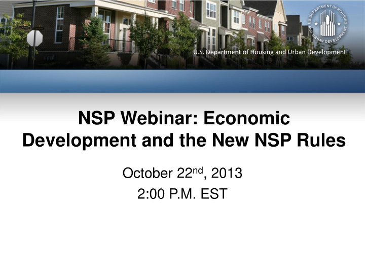 nsp webinar economic development and the new nsp rules