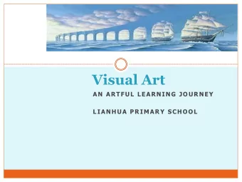 Visual Art  AN ARTFUL LEARNING JOURNEY  LIANHUA PRIMARY SCHOOL  A Thought to begin with