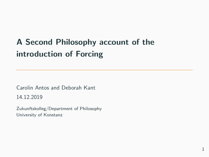 a second philosophy account of the introduction of forcing