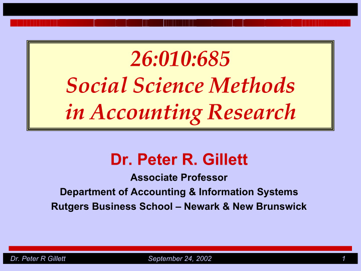 26 010 685 social science methods in accounting research
