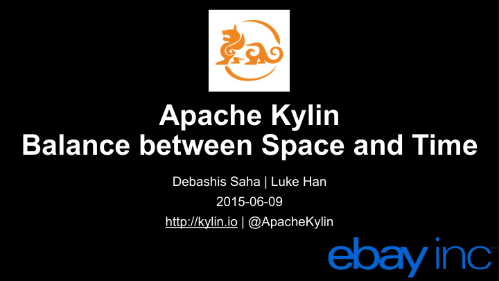 apache kylin balance between space and time