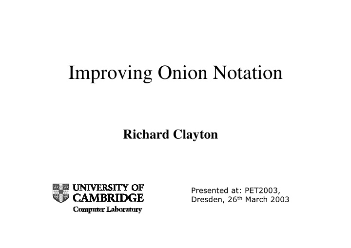 improving onion notation