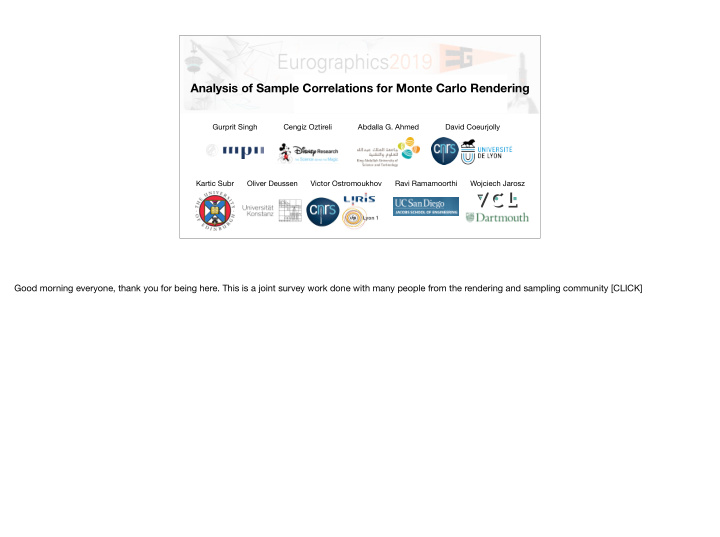 analysis of sample correlations for monte carlo rendering