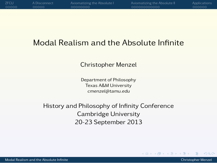 modal realism and the absolute infinite