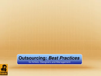 Outsourcing: Best Practices  for Artists, Designers and Management  Pandemic Studios  Who am I?