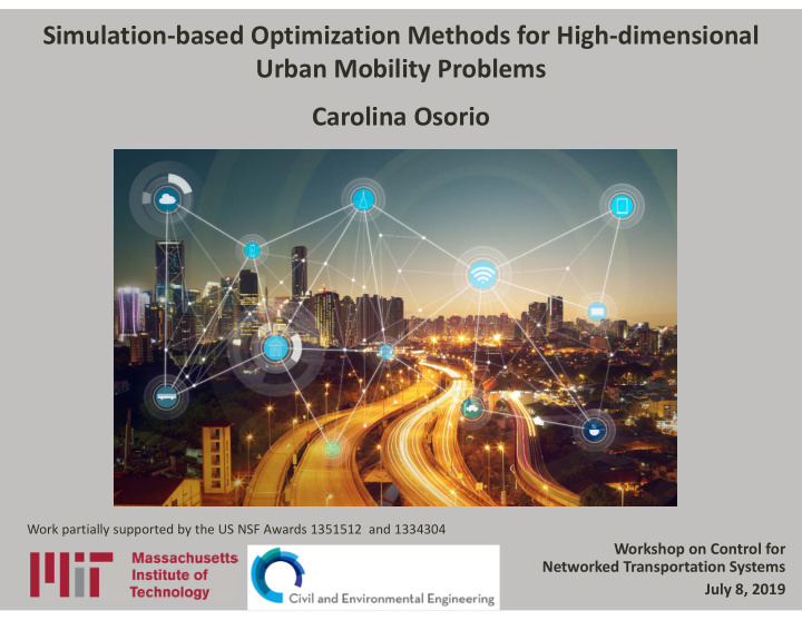 simulation based optimization methods for high