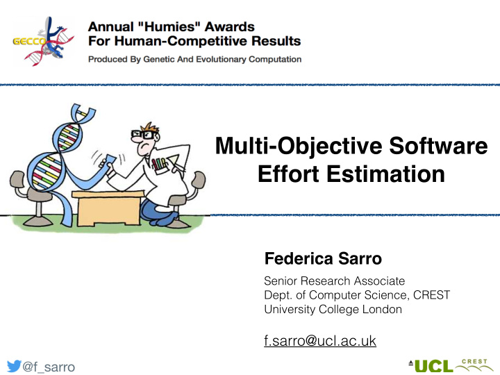multi objective software effort estimation