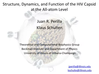 Structure,  Dynamics,  and  Function  of  the  HIV  Capsid    at  the