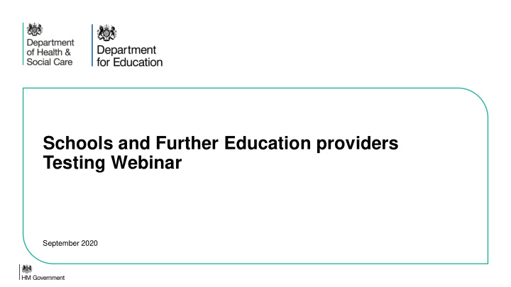 schools and further education providers