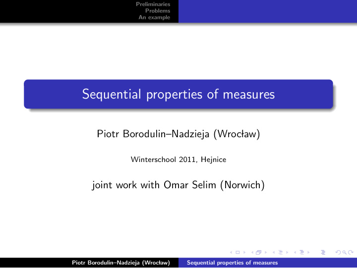 sequential properties of measures