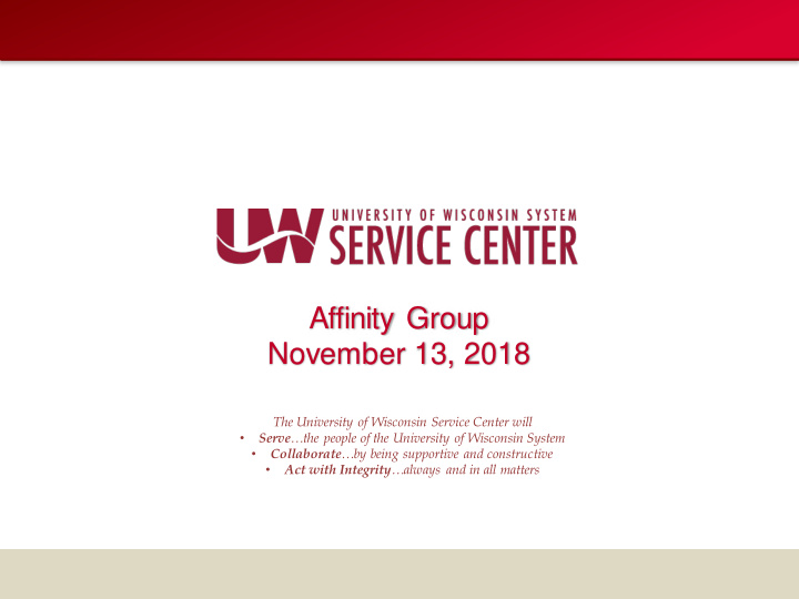 affinity group november 13 2018