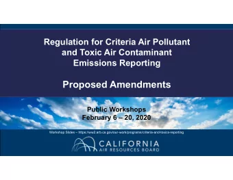 Proposed Amendments  Public Workshops  February 6  20, 2020  Workshop Slides