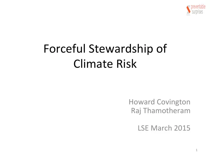 forceful stewardship of climate risk