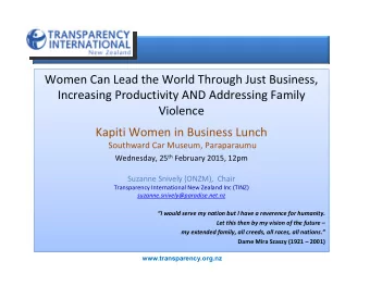 Women Can Lead the World Through Just Business, Women Can Lead the World Through Just Business,