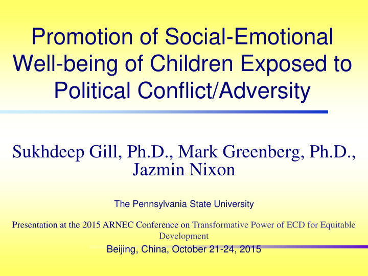 promotion of social emotional