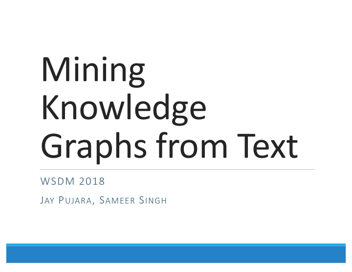 mining knowledge graphs from text
