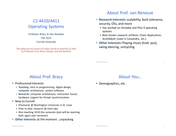 about prof van renesse